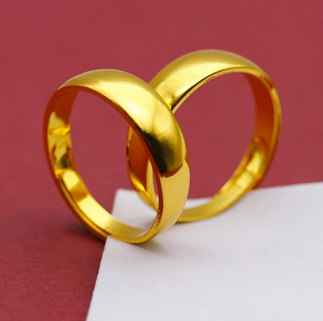 合金戒指 经典光圈戒指时尚金色可调节亮面光面