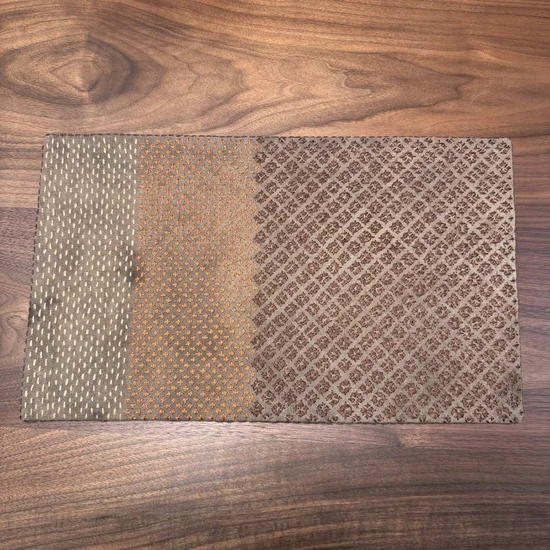 三拼基础款｜植物染｜44*26 ｜手工刺绣茶席｜知己刺子绣