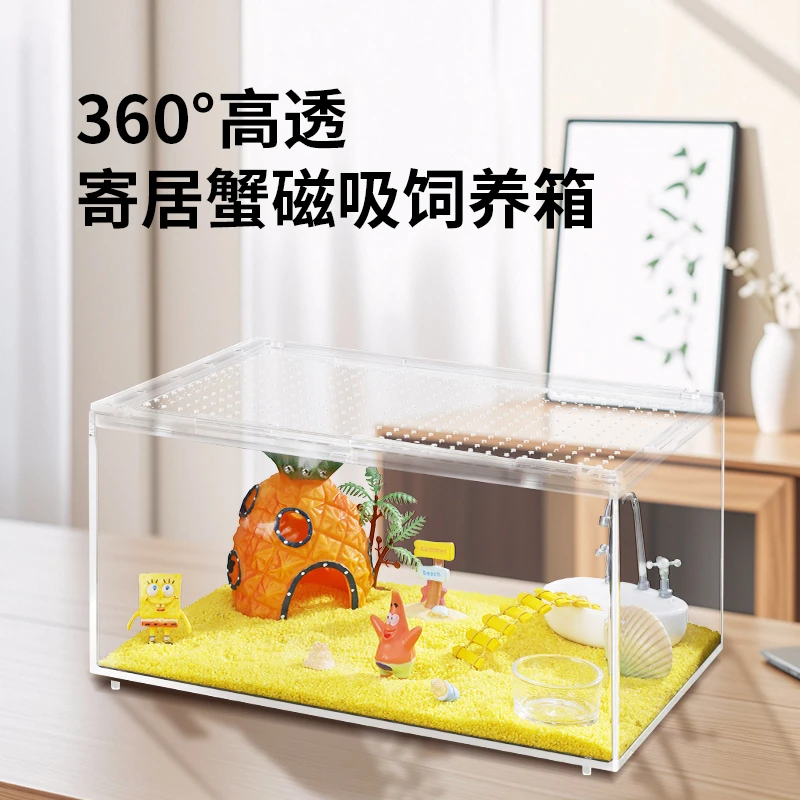 寄居蟹宠物饲养箱别墅套装造景寄居蟹躲避屋专用饲养箱桌面