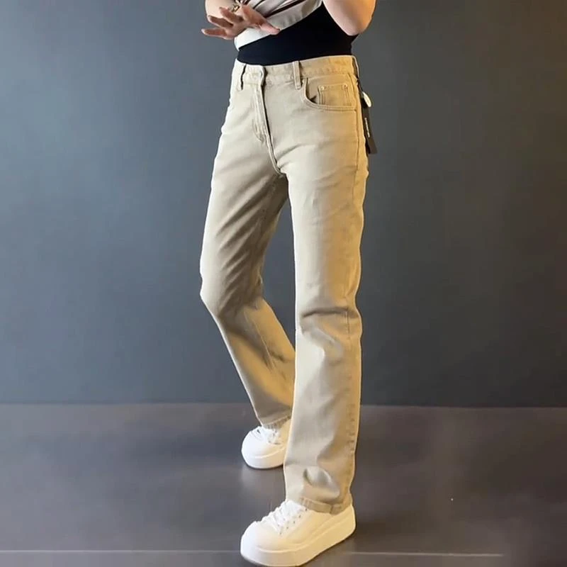 轻奢男装大码潮牌男士时尚新款2025年直筒美拉德直筒微阔牛仔裤潮
