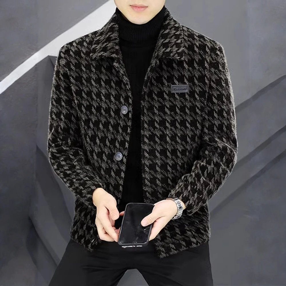 秋冬季夹克男士潮流修身加厚加棉外套痞帅休闲短款轻奢痞帅男装