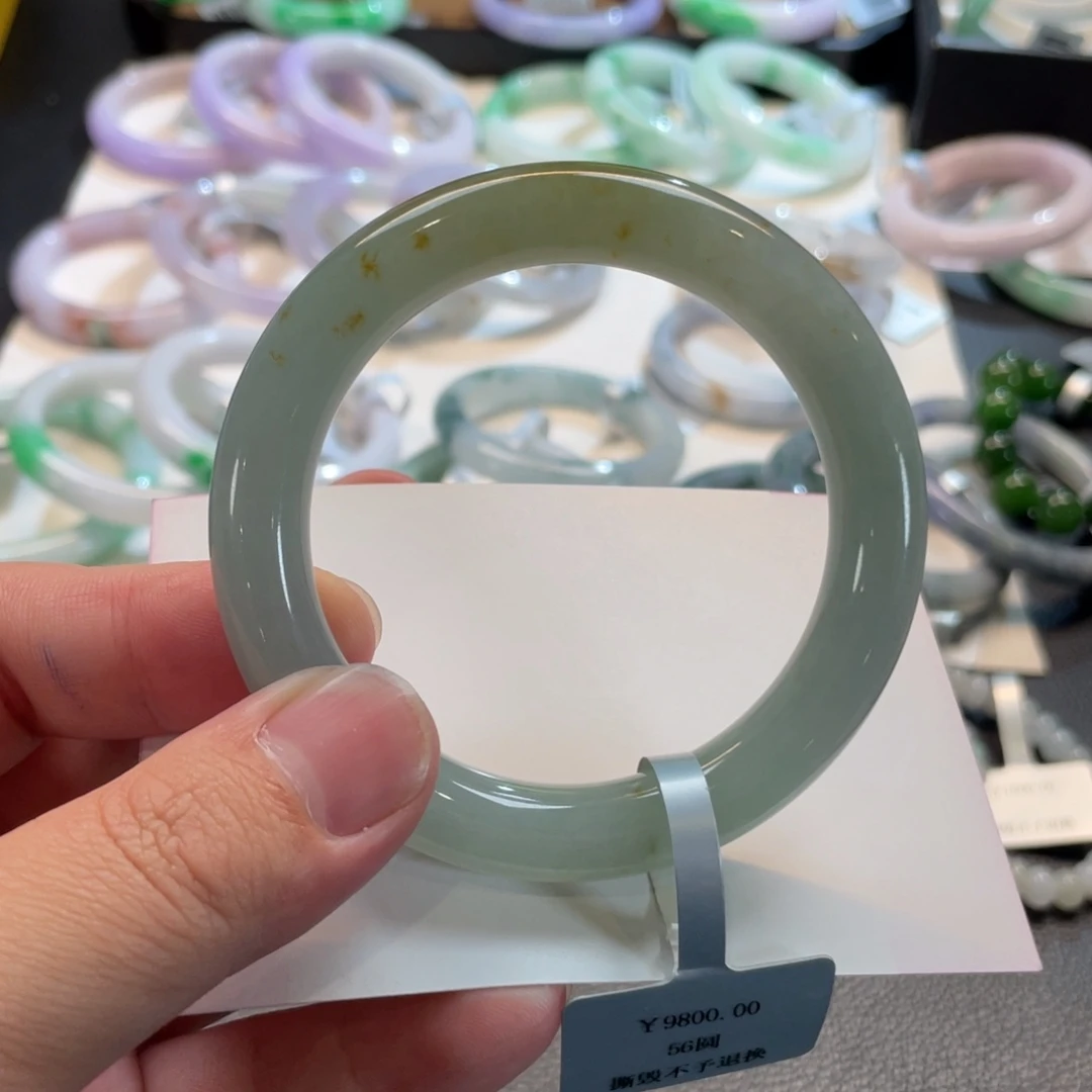 翡翠未镶嵌手镯114号 56圆条