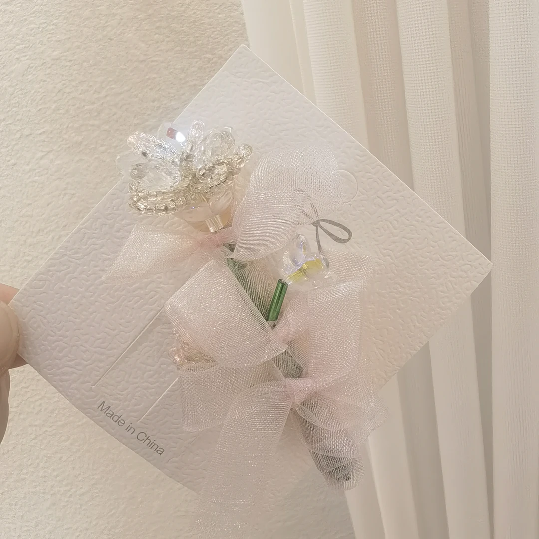 D414粉色是啥手工编织花花边夹