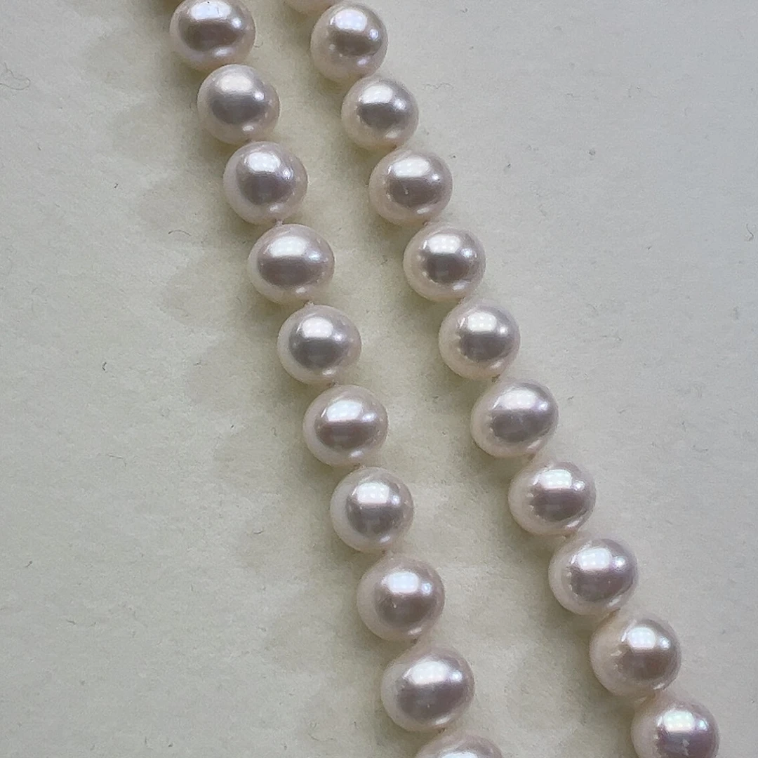 颈饰淡水珍珠银S925镶嵌➕➕9高品极光