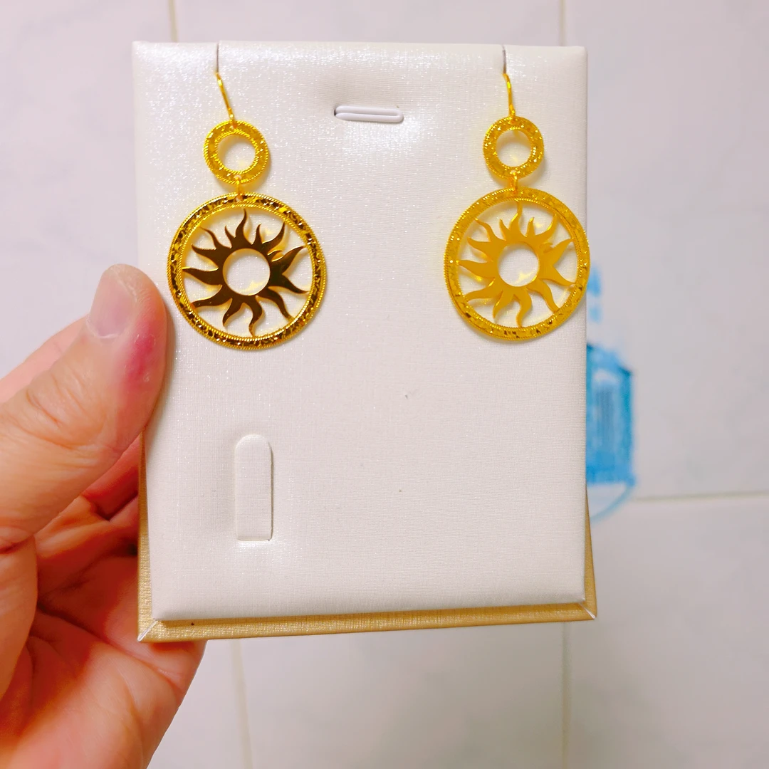 铜合金耳饰 金色浅金欧美风黄色民族风女耳环时尚饰品圈圈百搭