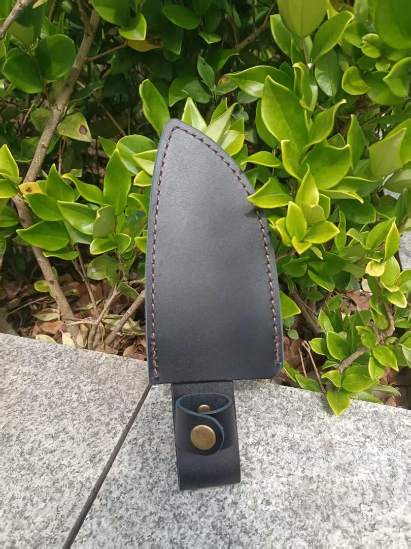 钢铁工坊户外布希曼加厚牛皮刀鞘经典黑色