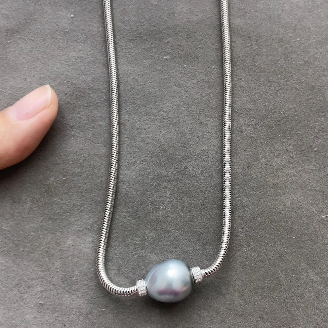 海水珍珠颈饰银S925镶嵌