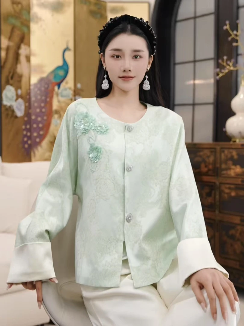 Betty Bairn【慕春生】高端桑蚕丝提花外套25B-BW8905