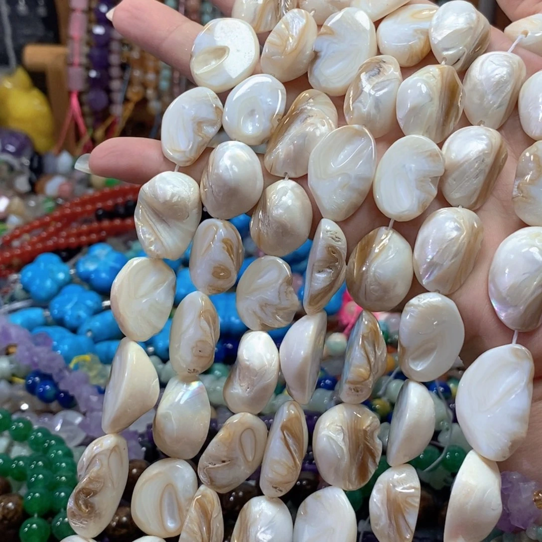 玛瑙/玉髓足银镀金镶嵌珠宝半成品马蹄螺异形一条卡16mm