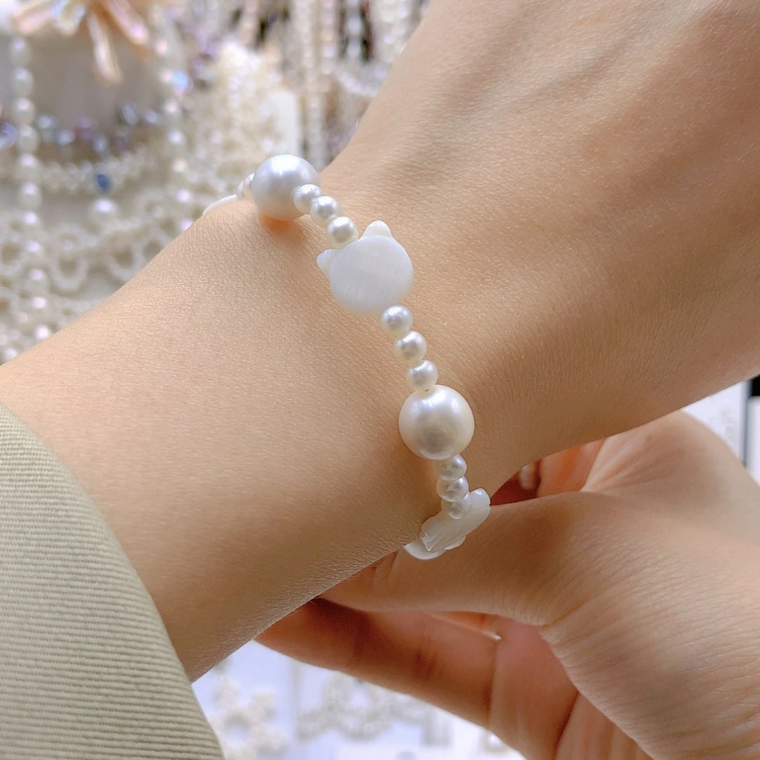 银S925镶嵌耳饰淡水珍珠