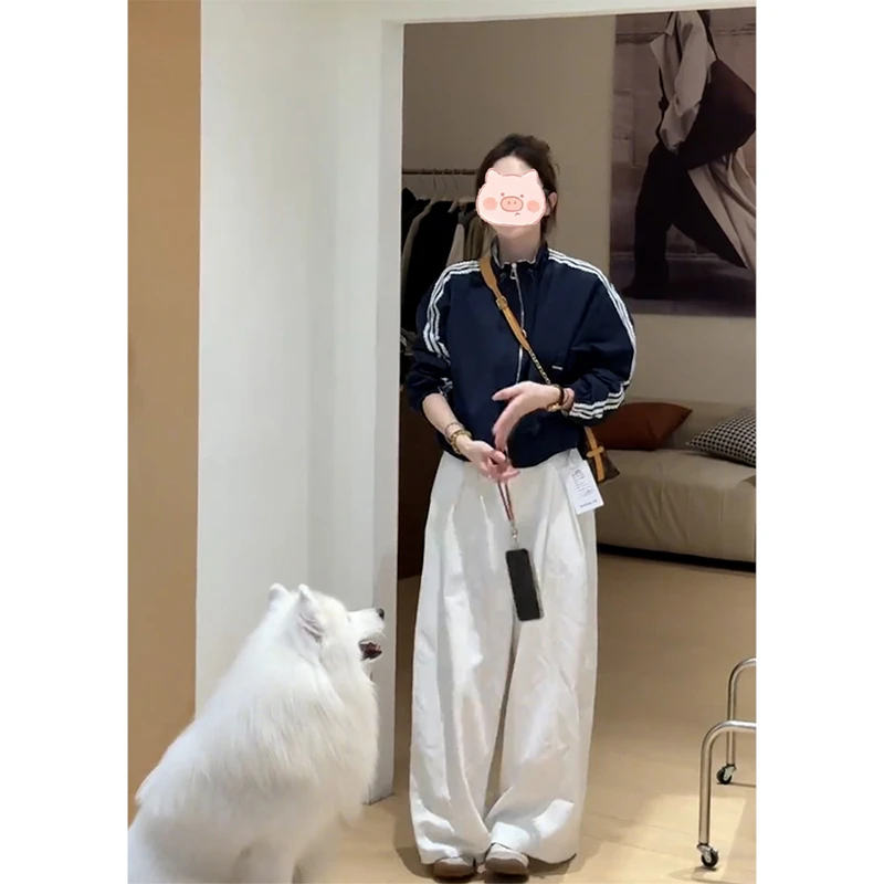 爆款韩版立领棒球服外套春季新款时尚宽松百搭冲锋衣夹克两件套