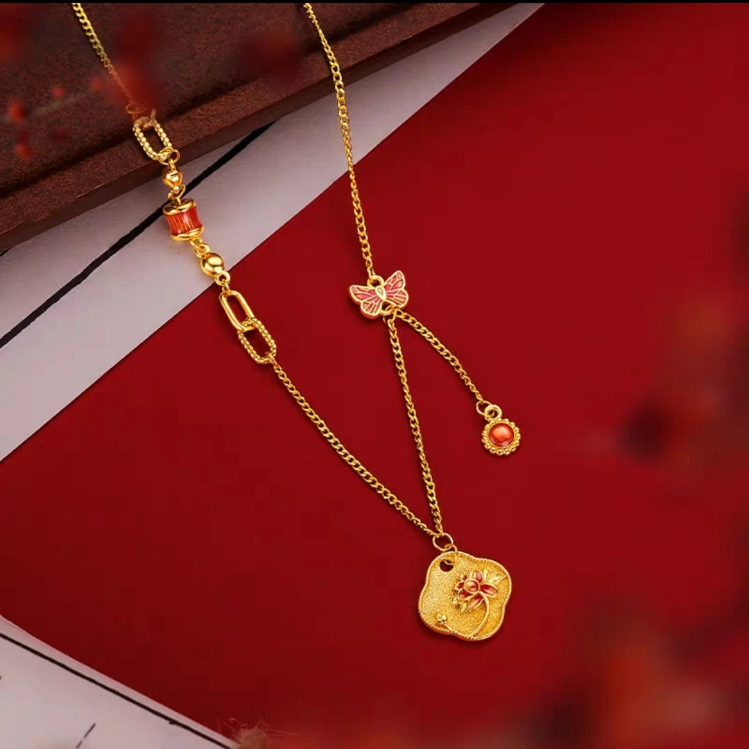 Chow Tai Seng/周大生周大生古法足金珐琅项链套链