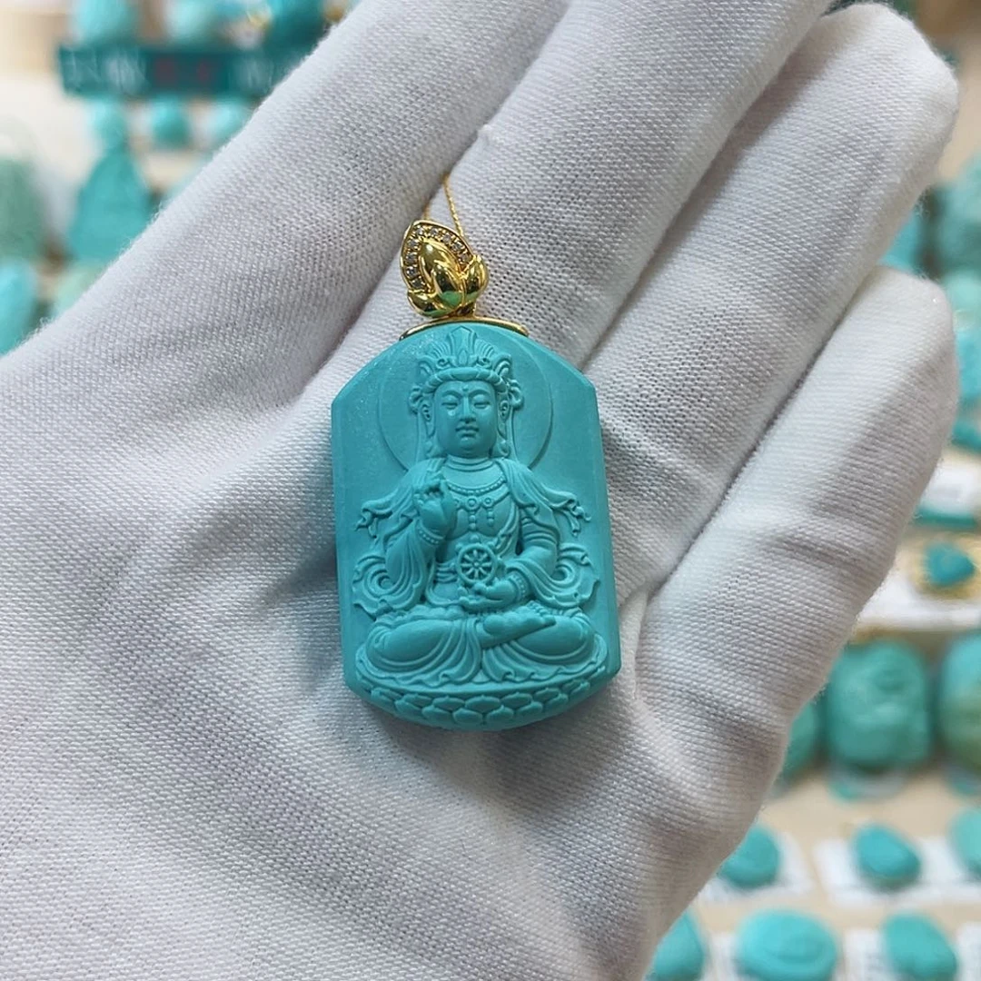 绿松石珠宝奇石18K金镶嵌