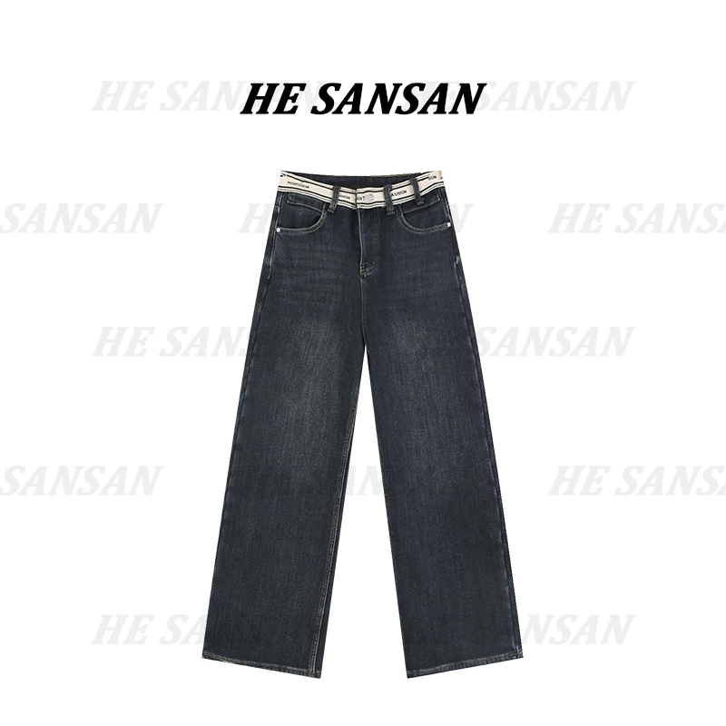 【SANSAN】"加绒”高腰百搭轻奢保暖显腿长牛仔裤DY-3970