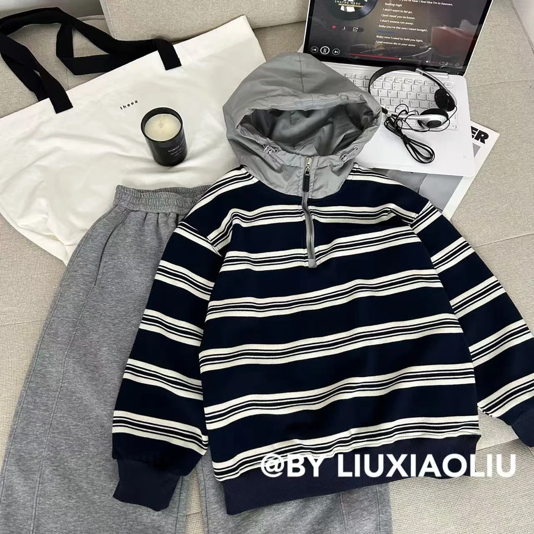 杭州六小六正版BY LIUXIAOLIU秋冬季儿童加绒连帽卫衣17764