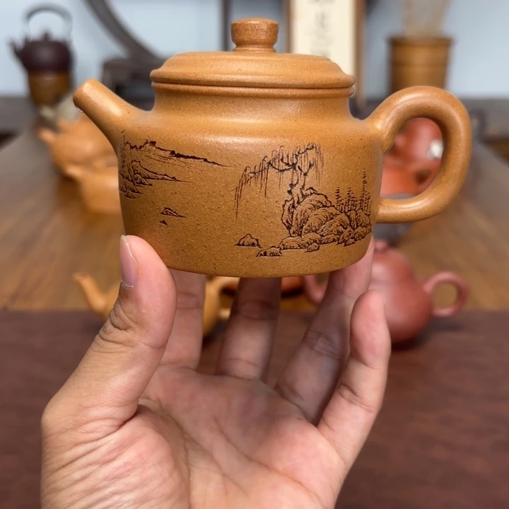 茶壶紫砂德钟180毫升黄金段