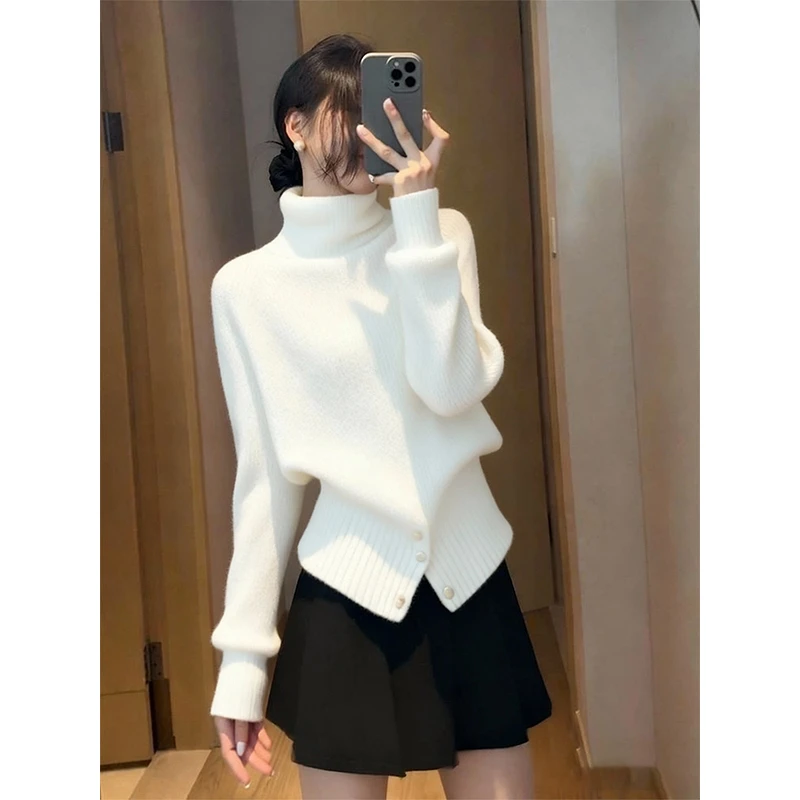 白色高领打底毛衣女2025新款秋冬保暖内搭轻熟风高级感针织衫上衣