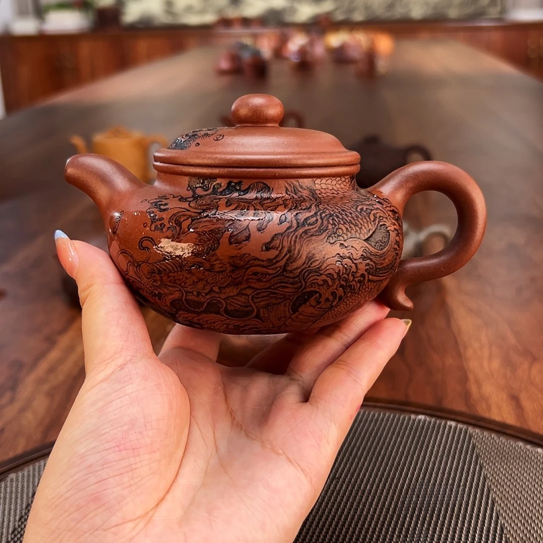 紫砂茶壶龙仿古壶
