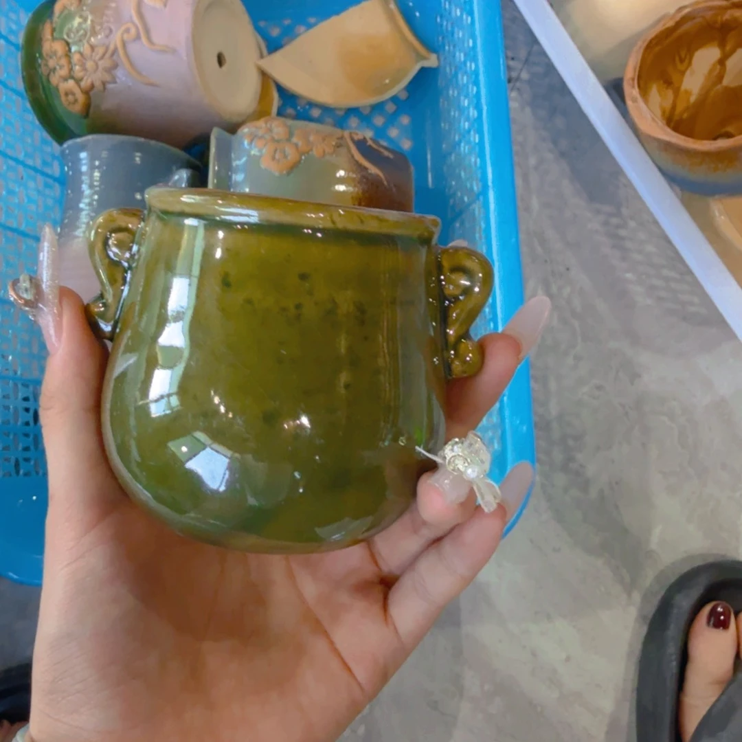 紫砂花盆粗陶精雕