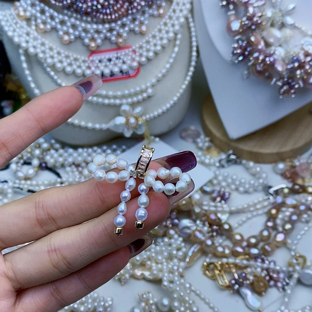 淡水珍珠颈饰银S925镶嵌