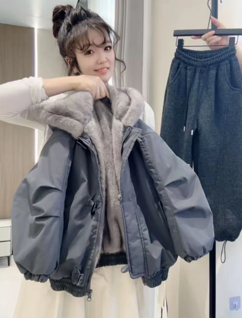 连帽儿童加厚加绒加厚棉服2025冬季新款中大童韩版时尚休闲外套