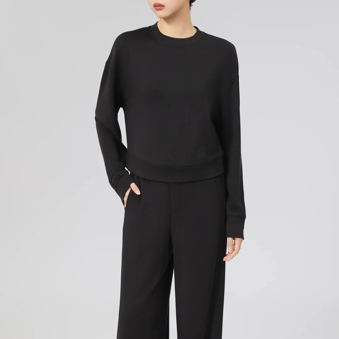 阿玛施【官方正品】新款时尚休闲宽松冬季保暖圆领长袖卫衣女530027