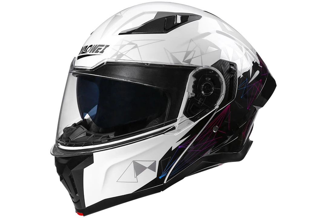 【928揭面盔-星际】摩托车头盔揭面盔3C认证双镜片大尾翼机车头盔男