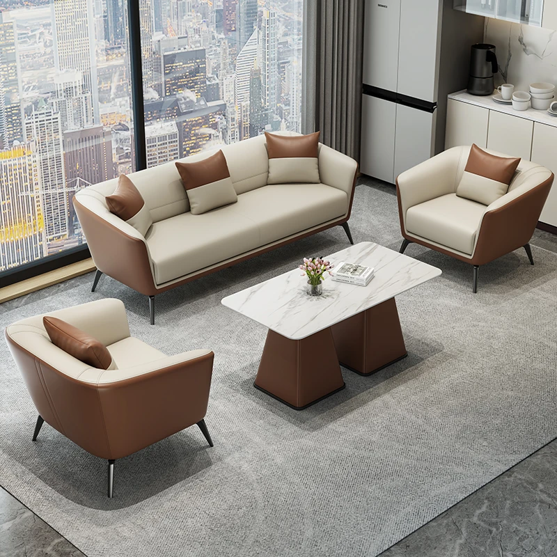 北欧商务接待会客洽谈沙发茶几组合售楼处酒店休息区单双人位沙发