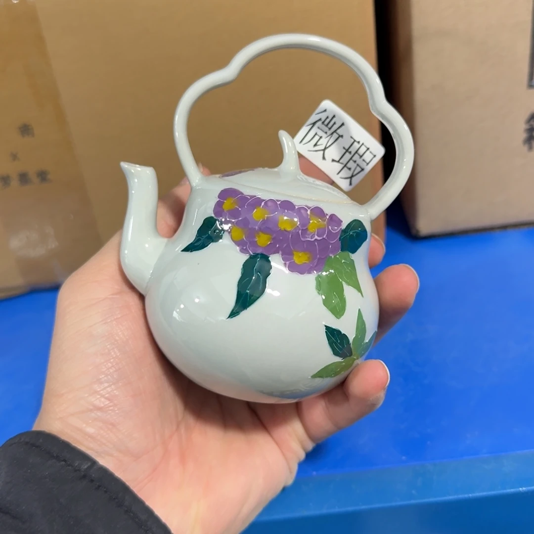 釉下手绘茶具微瑕