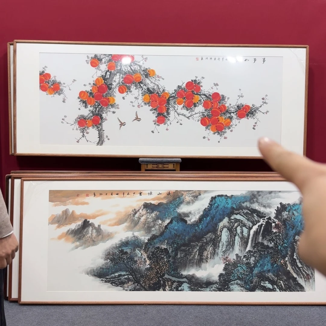 国画手绘作品带框包邮
