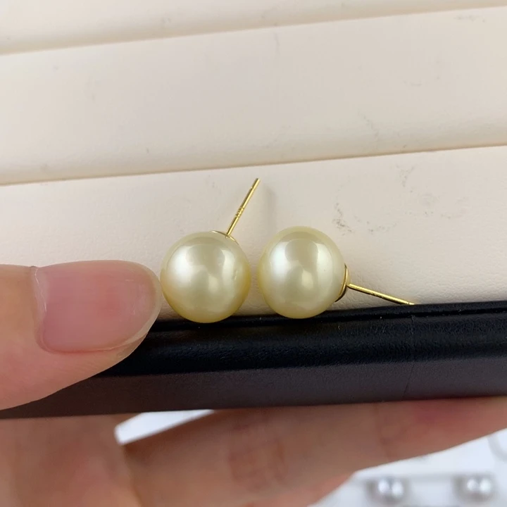 银S925镶嵌海水珍珠耳饰