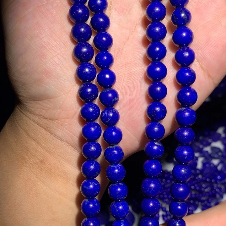 青金石未镶嵌精品 8mm4圈