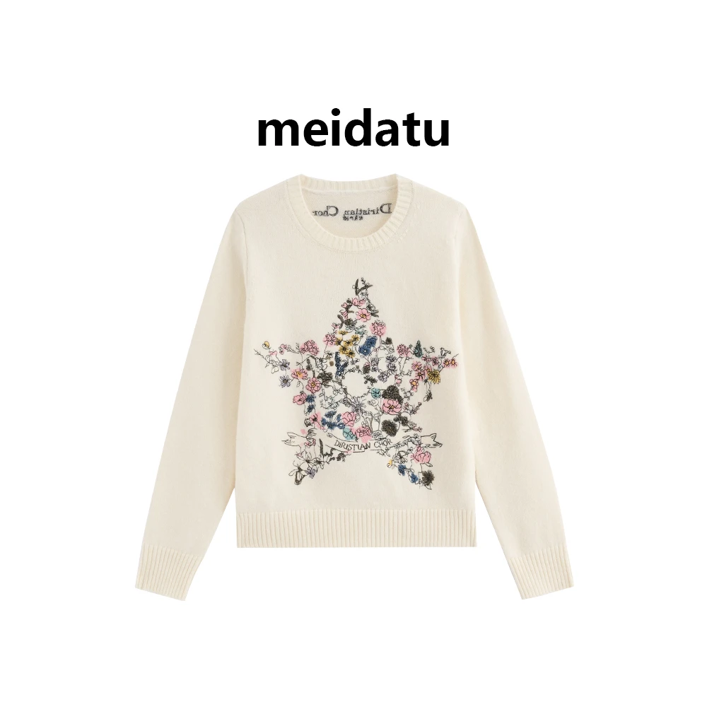 美哒兔（星花漫语）重工五角星花卉刺绣毛衣（小个子版）CM825-259
