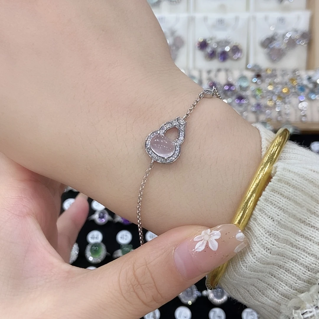 小***子银S925镶嵌芙蓉石手链