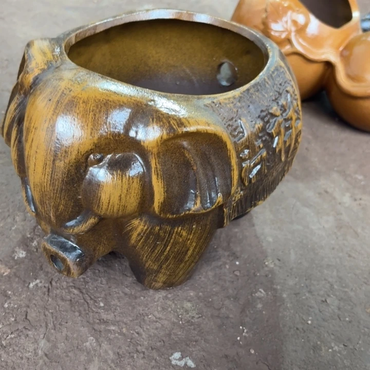 紫砂花盆口径15/14/16进水口2厘米