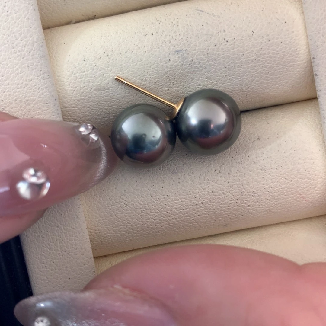 海水珍珠耳饰银S925镶嵌