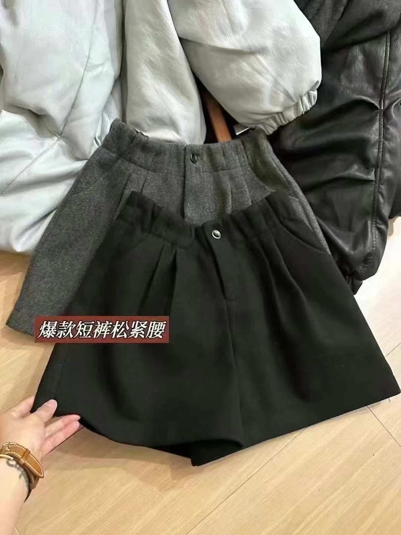 ZY服饰 冬装新品羊毛呢短裤 百搭舒适