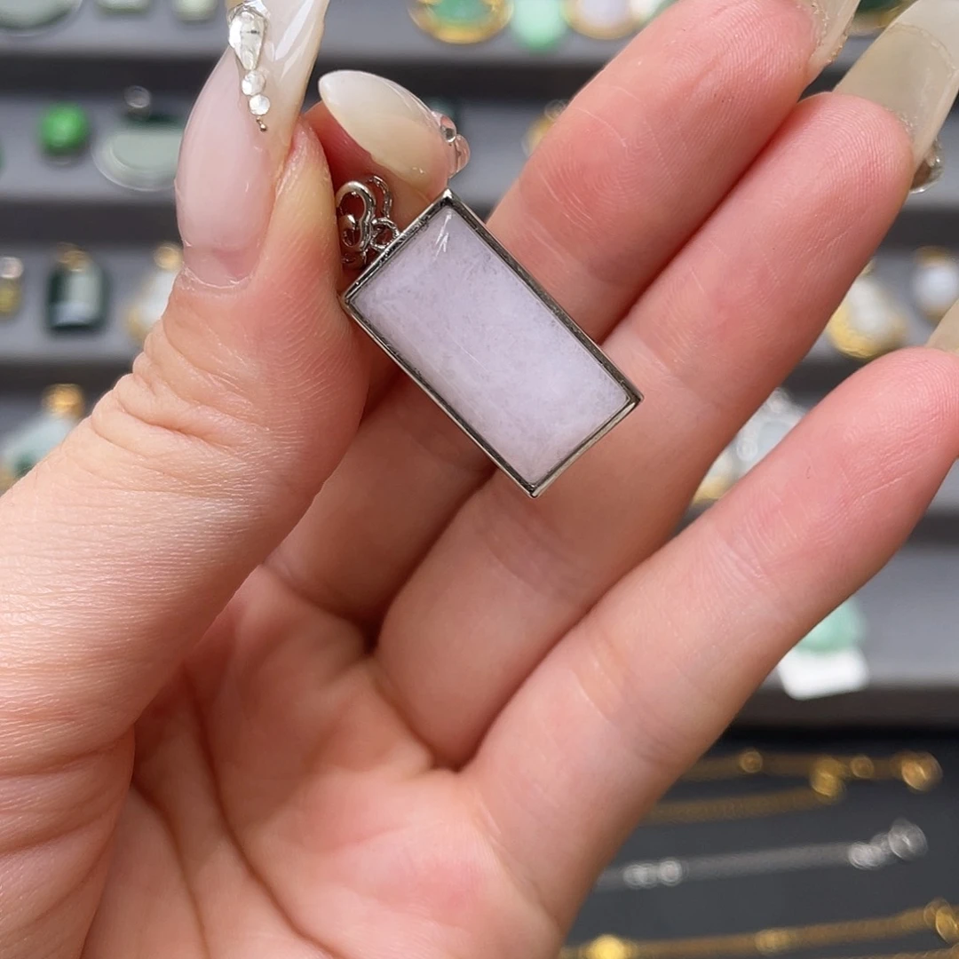 翡翠银S925镶嵌吊坠(不含链)