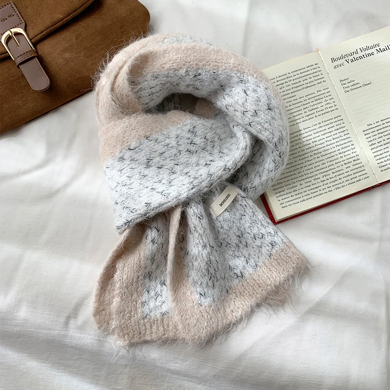 高级感韩版百搭围巾女冬季2026新款软糯马海毛加厚保暖护颈围脖潮
