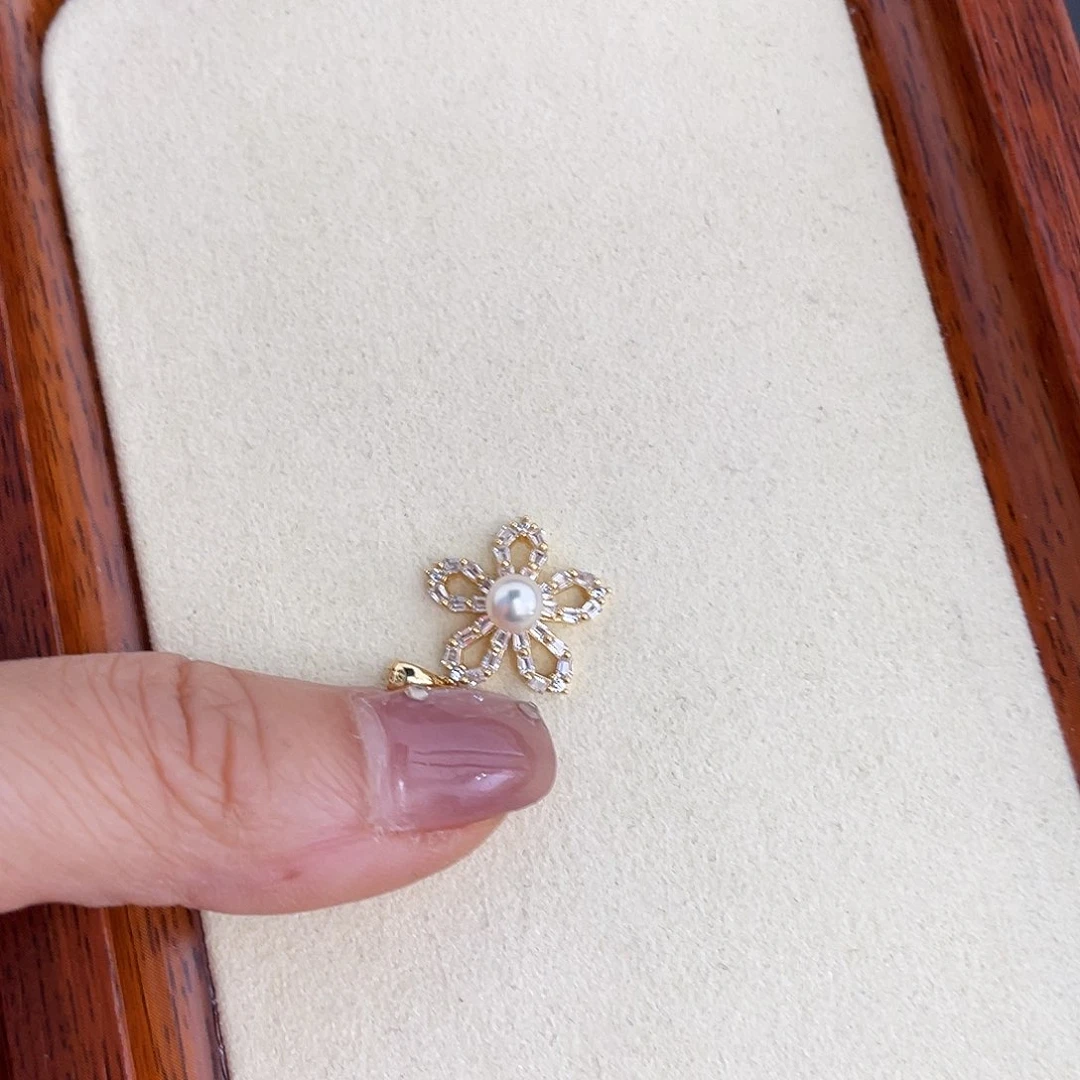 海水珍珠银S925镶嵌吊坠(不含链)