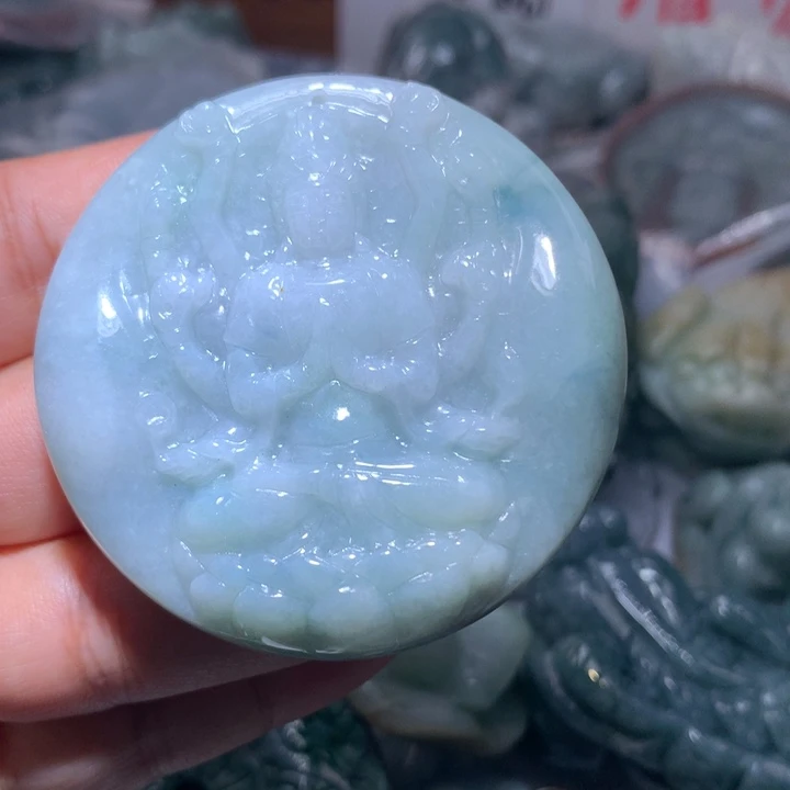 翡翠未镶嵌颈饰保真天然A货翡翠