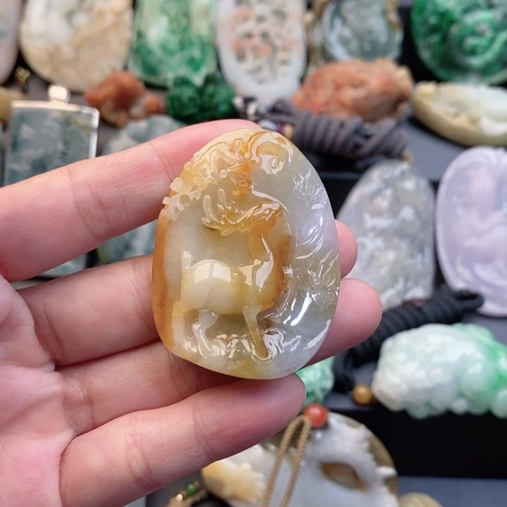 翡翠未镶嵌颈饰缅甸翡翠A货挂件