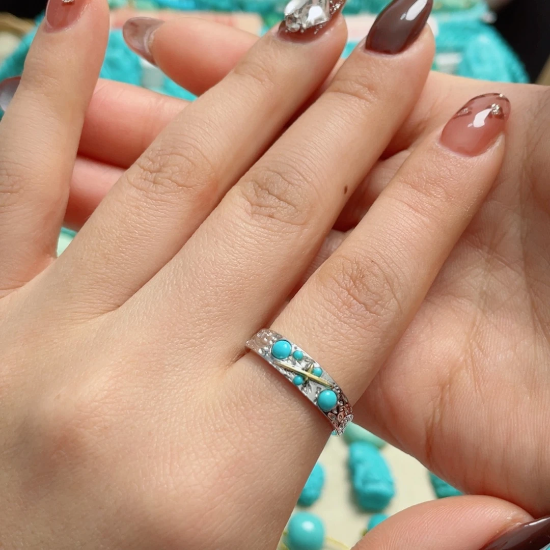 绿松石银S925镶嵌珠宝奇石