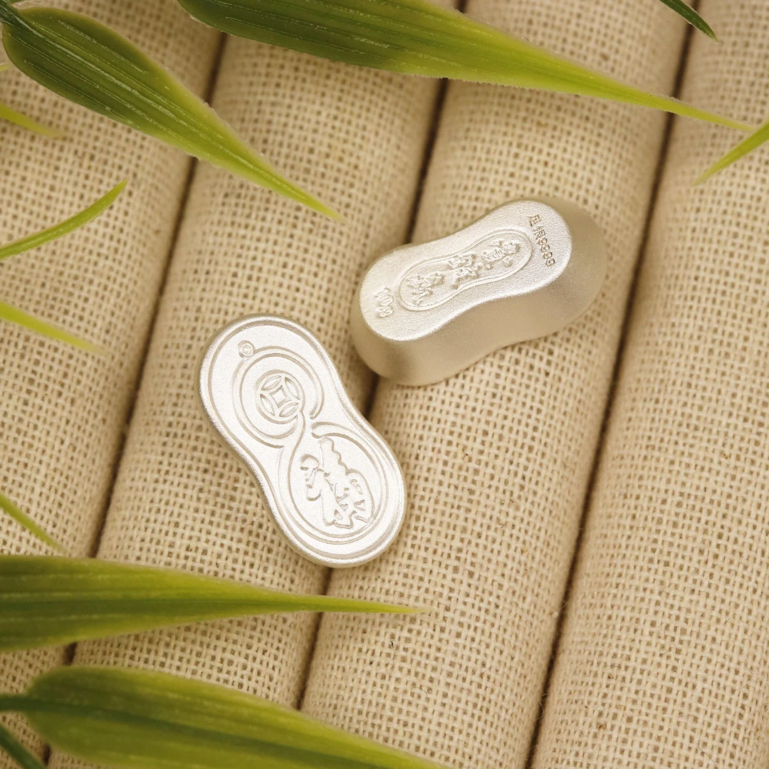 足银银制品 足银一锭赢元宝一锭银