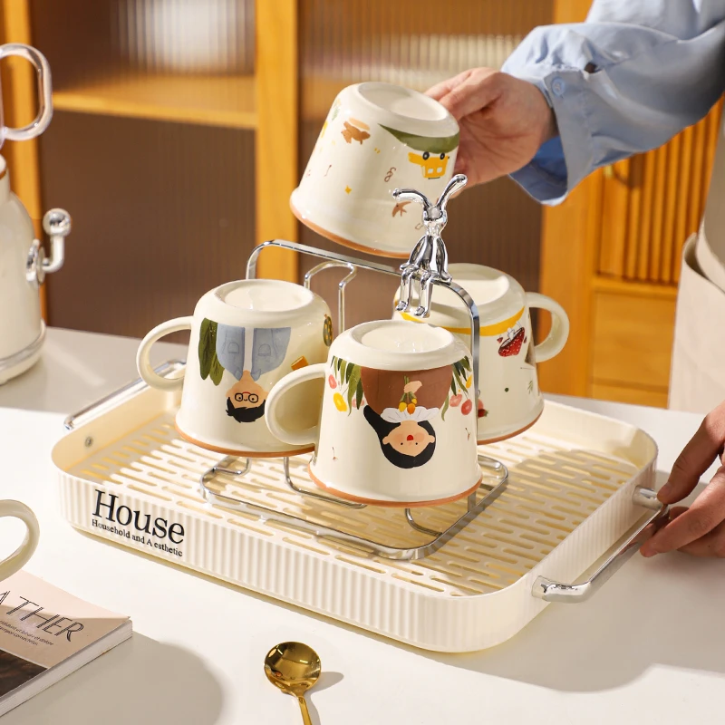 舍里一家人马克杯客厅乔迁新居杯具套装水杯组合家用陶瓷杯马克杯