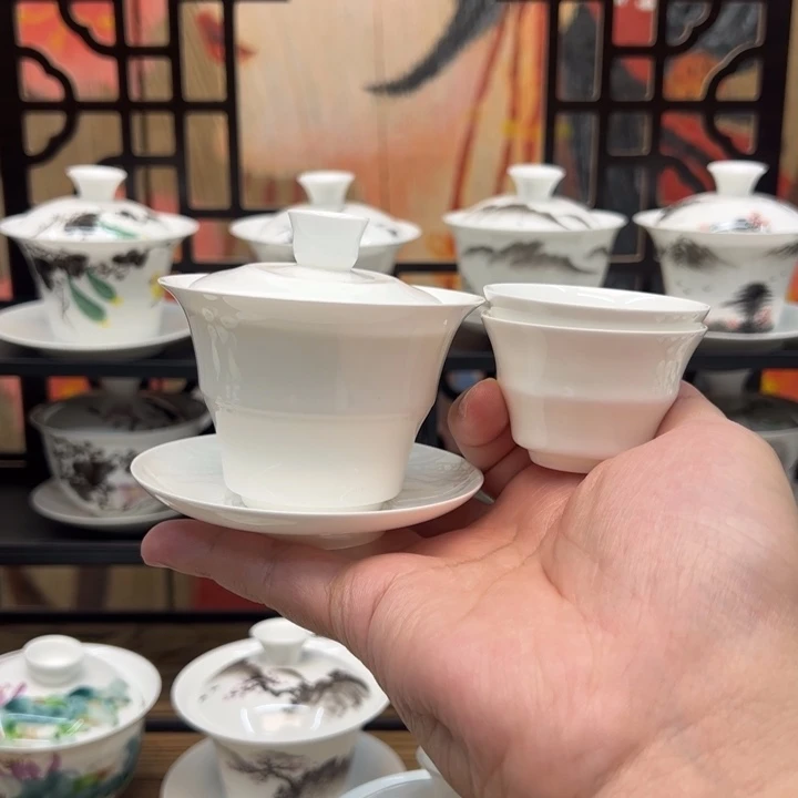 竹节盖碗140+2个竹节杯一套