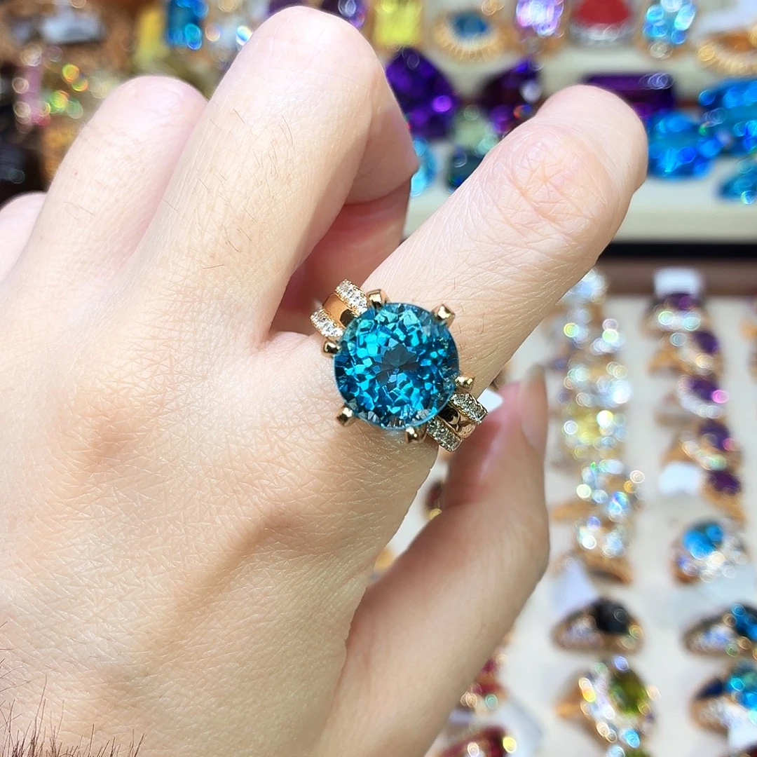 戒指银S925镶嵌托帕石