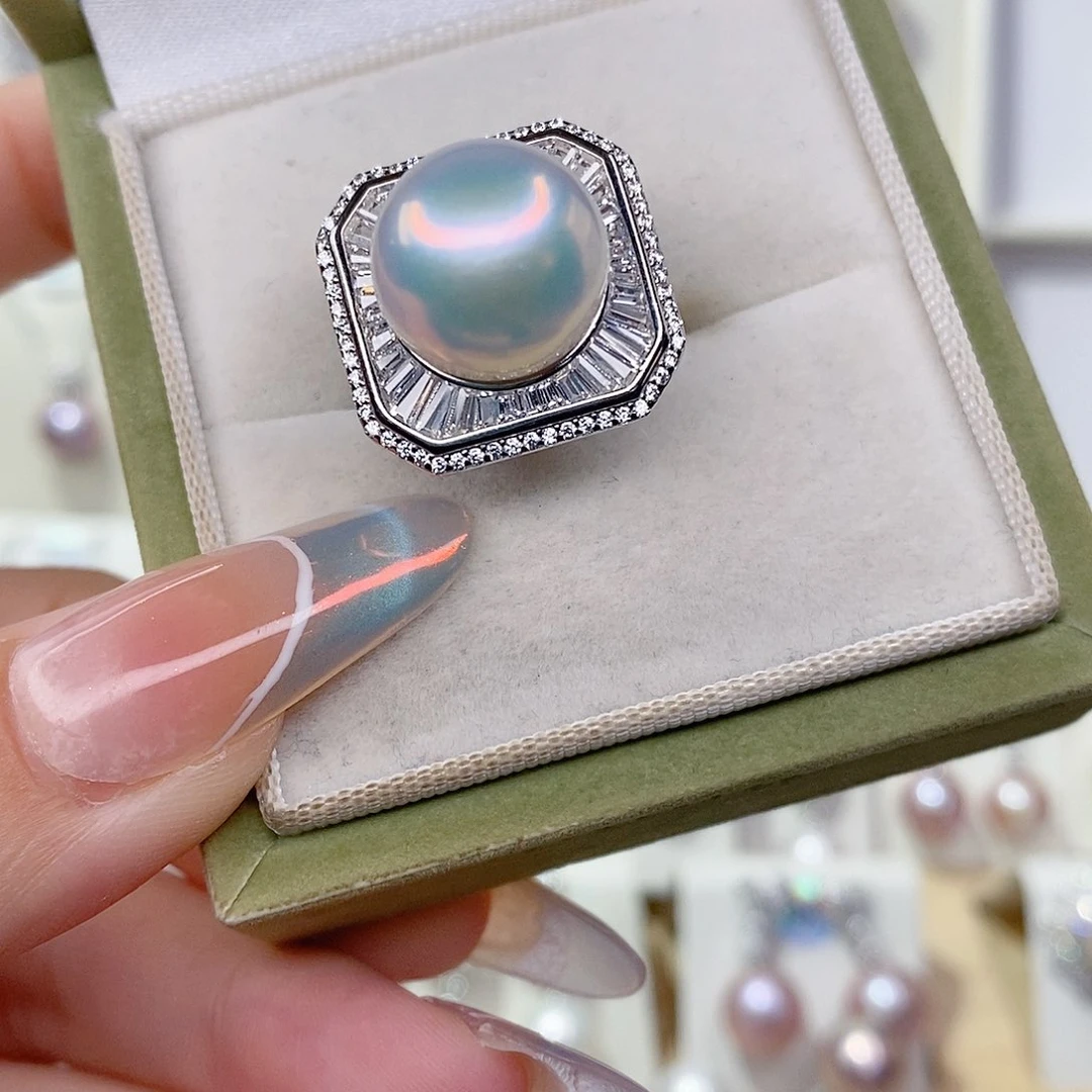 瑜***戒指银S925镶嵌淡水珍珠