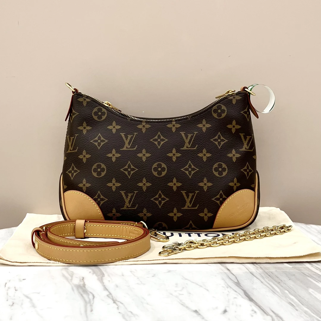 99新 LouisVuitton/路易威登 闲置老花黄牛角包芯片款尺寸约27*16