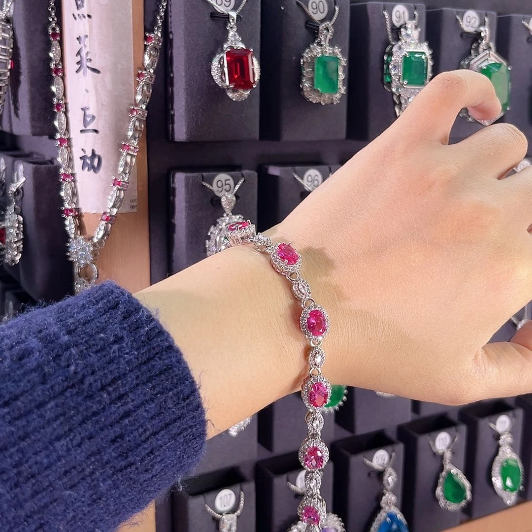 手链蓝宝石银S925镶嵌